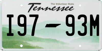 TN license plate I9793M