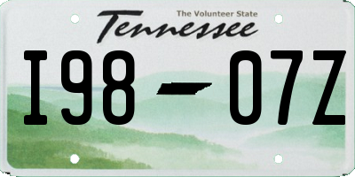 TN license plate I9807Z