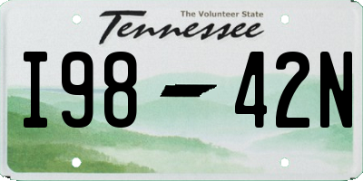 TN license plate I9842N