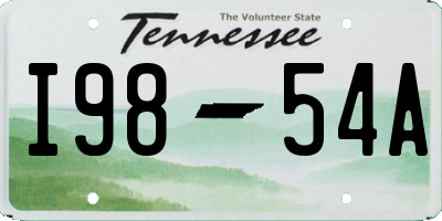 TN license plate I9854A