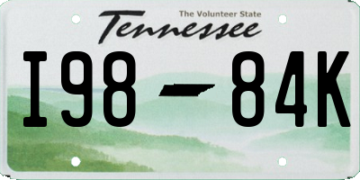 TN license plate I9884K