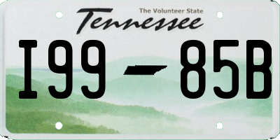 TN license plate I9985B