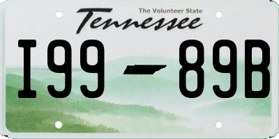 TN license plate I9989B