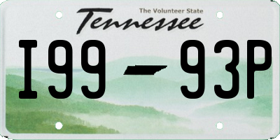 TN license plate I9993P