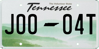 TN license plate J0004T