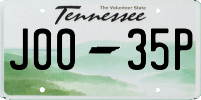 TN license plate J0035P