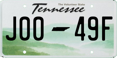 TN license plate J0049F