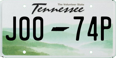 TN license plate J0074P