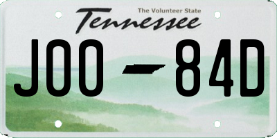 TN license plate J0084D