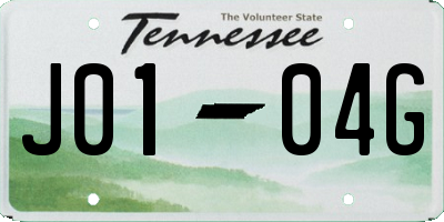 TN license plate J0104G
