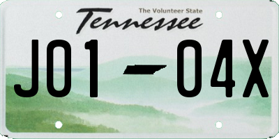TN license plate J0104X