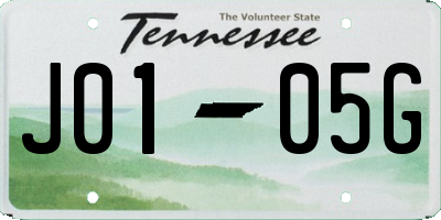 TN license plate J0105G