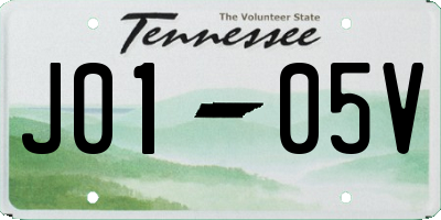 TN license plate J0105V