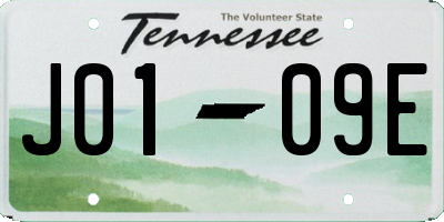 TN license plate J0109E