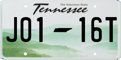 TN license plate J0116T