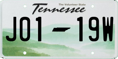TN license plate J0119W