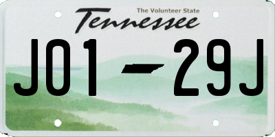 TN license plate J0129J