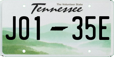 TN license plate J0135E