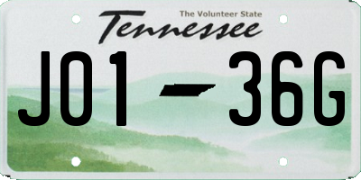 TN license plate J0136G