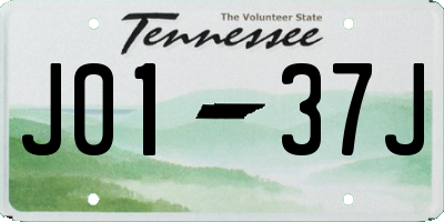 TN license plate J0137J