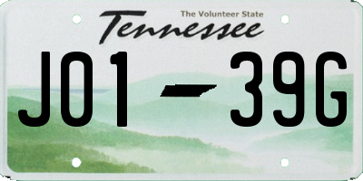 TN license plate J0139G