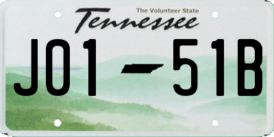 TN license plate J0151B