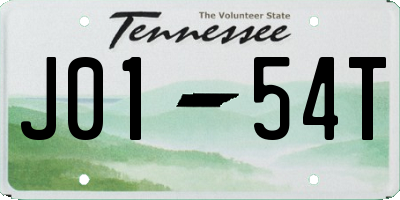 TN license plate J0154T