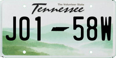 TN license plate J0158W