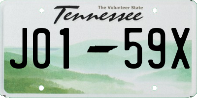 TN license plate J0159X