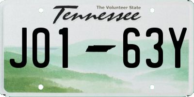 TN license plate J0163Y
