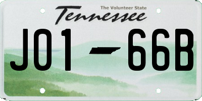 TN license plate J0166B