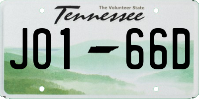 TN license plate J0166D