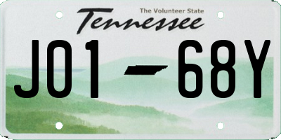 TN license plate J0168Y