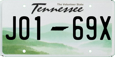 TN license plate J0169X