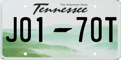 TN license plate J0170T
