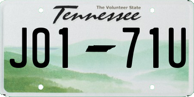 TN license plate J0171U