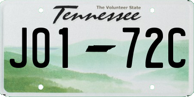TN license plate J0172C