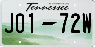 TN license plate J0172W