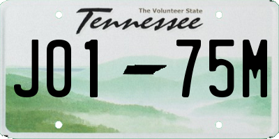 TN license plate J0175M
