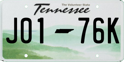 TN license plate J0176K