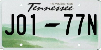 TN license plate J0177N