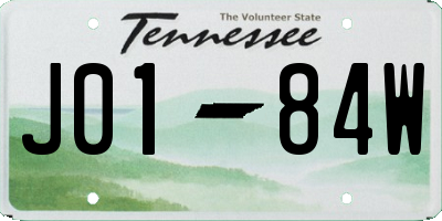TN license plate J0184W