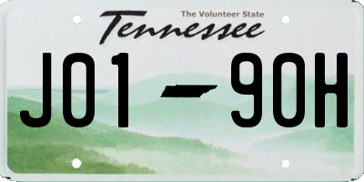 TN license plate J0190H
