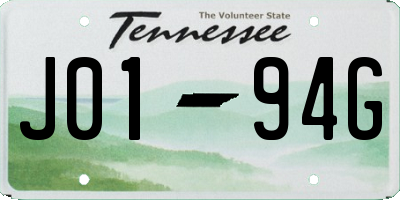 TN license plate J0194G