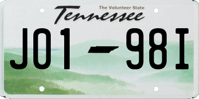 TN license plate J0198I