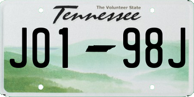 TN license plate J0198J