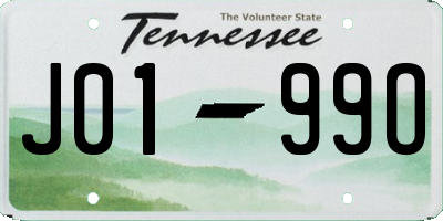 TN license plate J0199O