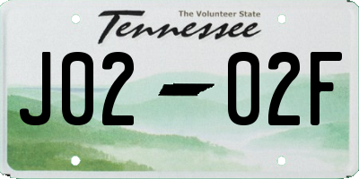 TN license plate J0202F