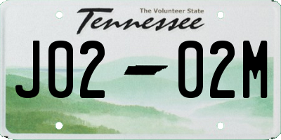 TN license plate J0202M