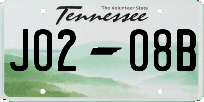 TN license plate J0208B